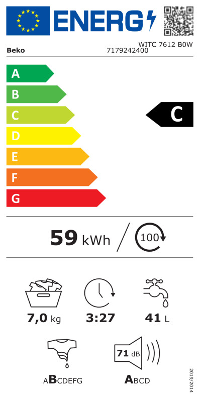 Veļas mašīna Beko WITC 7612B0W