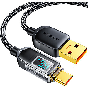 Joyroom USB kabelis - USB C 66W ātrai uzlādei un datu pārsūtīšanai 1,2 m melns (S-AC066A4)