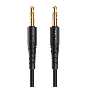 Mini jack 3.5mm AUX cable Vipfan L04 1m, gold plated (black)