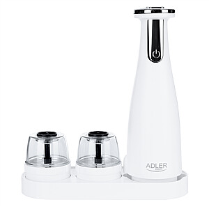 Adler Electric Salt and pepper grinder AD 4449w Grinder 7 W Housing material ABS plastic Lithium Mills with ceramic querns; Charging light; Auto power off after: 3 minutes; Fully charged for 120 minutes of continuous use; Charging time: 2.5 hours; C