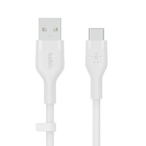 Belkin BOOST↑CHARGE elastīgs USB kabelis, 2 m, USB 2.0 USB C, balts