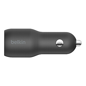 Belkin mobilais lādētājs CCB004BTBK viedtālrunis, planšetdatora melns cigarešu šķiltavas, USB ātra uzlāde iekštelpās/ārā