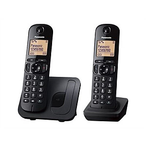 Panasonic Cordless KX-TGC212FXB Black Caller ID Phonebook capacity 50 entries Built-in display Speakerphone