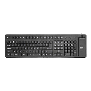 Esperanza EK140 Силиконовая USB QWERTY-клавиатура, черная