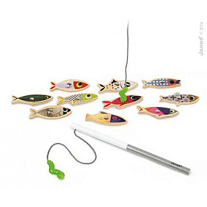 Деревянный рыболовный набор Janod Magnetic с 10 сардинами.