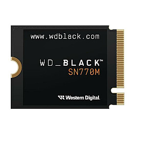 Твердотельный накопитель WESTERN DIGITAL Черный SN770M 500 ГБ M.2 PCIe Gen4 NVMe Скорость записи 4000 МБ/с Скорость чтения 5000 МБ/с 2,38 мм TBW 300 ТБ WDS500G3X0G