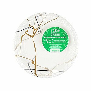Экологические бумажные тарелки Marble Go Green Ø18см 10 шт./0,07кг