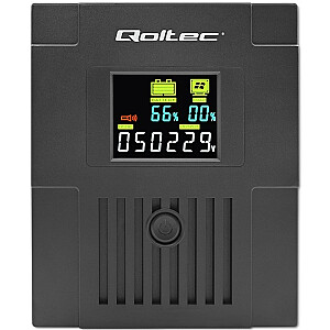 Qoltec 53770 interaktīvā nepārtrauktās barošanas līnija | Monolīts | 1500VA | 900 W | LCD | USB