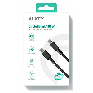 AUKEY CB-SCC101 USB-C Type-C Power Delivery PD 100 Вт 5 А 1 м Силиконовый черный