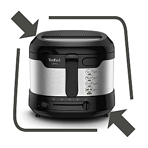 Фритюрница Tefal Uno FF215D Одиночная автономная фритюрница Черный, Нержавеющая сталь