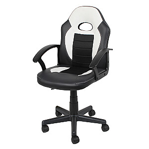 Biroja krēsls LUKA 57x54.5xH89-99cm melns/balts 557984