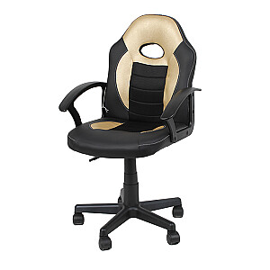 Biroja krēsls LUKA 57x54.5xH89-99cm melns/zelta 557985