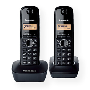 Panasonic Cordless KX-TG1612FXH Black Caller ID Wireless connection Phonebook capacity 50 entries Conference call Built-in display