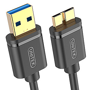 USB kabelis Unitek USB-A - 2 m, melns (Y-C463GBK)
