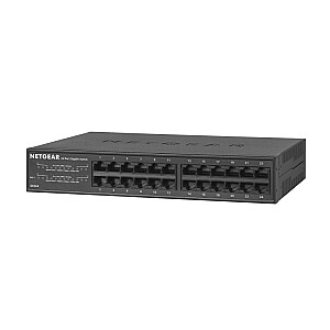NETGEAR GS324 Неуправляемый Gigabit Ethernet (10/100/1000), черный