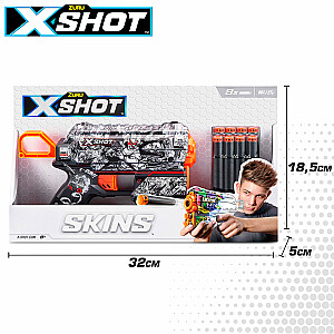 Pistole ar 8 porol. šautriņām līdz 27 m X-Shot Skins ZURU 8 g+ CB46921