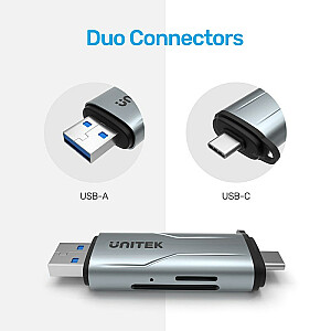 UNITEK SD/MICROSD KARTES LASĪTĀJS USB-A 5 GB/s/USB-C