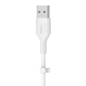 Belkin Cbl Scicone USB-A LTG 2M bl. Balts