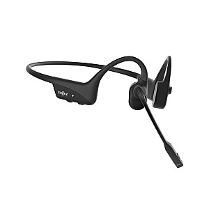 SHOKZ OpenComm2 UC bezvadu Bluetooth videokonferenču austiņas ar kaulu vadītspēju un USB-C adapteri | 16 stundu sarunu laiks, 29 m bezvadu diapazons, 1 stunda uzlādes laiks | Iekļauts trokšņu slāpēšanas mikrofons un adapteris, melns (C110-AC-BK)