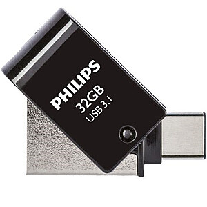 Флеш-накопитель PHILIPS USB 3.1/USB-C Полночь, черный, 32 ГБ