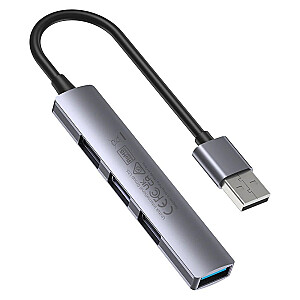UNITEK HUB USB-A 1XUSB-A 5 ГБ/с, 3XUSB-A 2.0 ALU