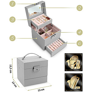 MS-703 Massido juvelierizstrādājumu kastīte - pelēka