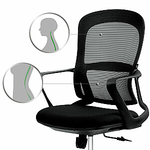 Sofotel Haga biroja krēsls ar mikro sietu, melns