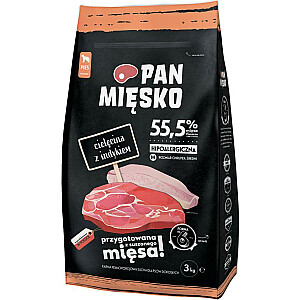 Пан Mięsko Food телятина с индейкой хрустящая М 3кг