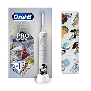 Oral-B Vitality PRO Kids Disney 100 Electric Toothbrush with Travel case, White Oral-B