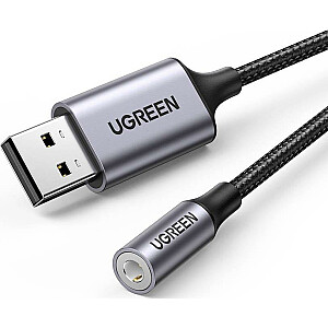 Ugreen USB-A — USB-кабель mini Jack 3,5 мм черный и серебристый (30757)