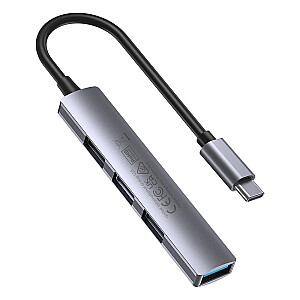 UNITEK HUB USB-C 1XUSB-A 5 ГБ/с, 3XUSB-A 2.0 ALU