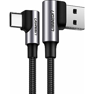 USB-кабель Ugreen Кабель USB — USB-C, угловой UGREEN US176, 3А, 0,5 м (черный)
