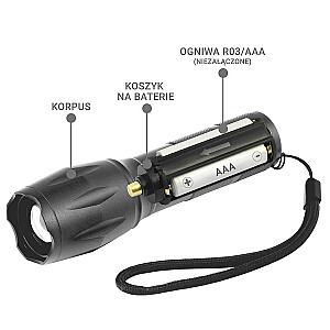 Светодиодный фонарь FL-600 со светодиодом CREE XM-L2 18650 / 3x AAA (R03)