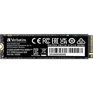 Dysk Verbatim Vi5000 512 GB M.2 2280 PCI-E x4 Gen4 NVMe SSD (31825)