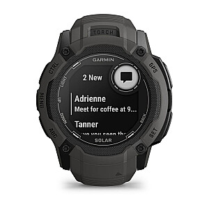 Garmin Instinct 2X Solar 2,79 см (1,1 дюйма) MIP 50 мм Цифровой сенсорный экран 176 x 176 пикселей Графитовый GPS (спутниковый)