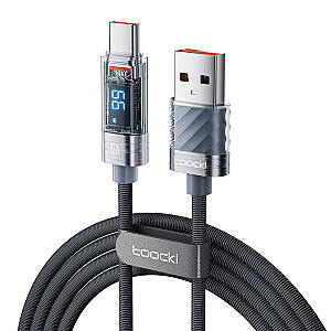 Зарядный кабель Toocki A-C, 1 м, 66 Вт (серый)