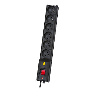 LESTAR LX 610 G-A, сетевой фильтр, 1,5 м, черный 6 розеток переменного тока 230 В