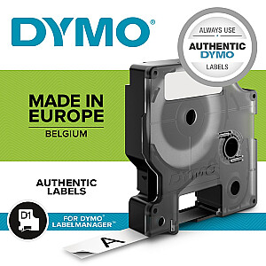 DYMO D1 Standard - melns uz caurspīdīga fona - 9 mm