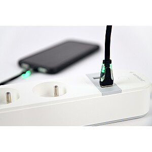 Gembird Smart Power Strip ar USB lādētāju, 4 franču kontaktligzdas, balts