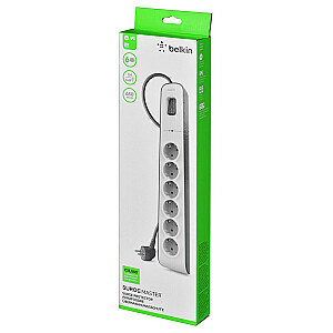 Belkin BSV603vf2M White 6 AC Outlets 2m