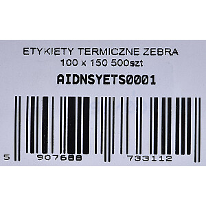 TERMINĖS ETIKETĖS ZEBRA 100X150 500 VNT