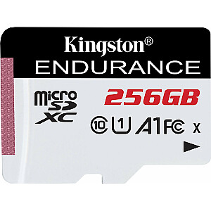 Karte Kingston Card microSD 256 GB Izturība 95/45 MB/s C10 A1 UHS-I