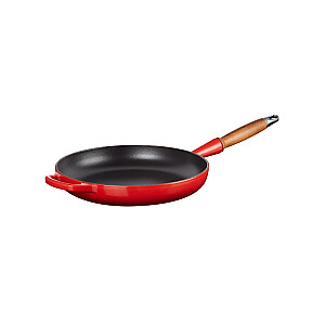 Чугунная сковорода с деревянной ручкой &Oslash;28 см, красный