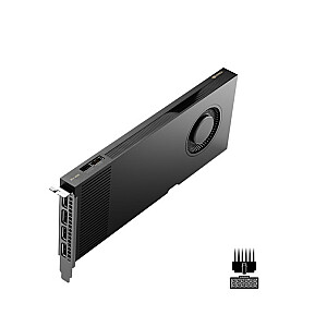 Видеокарта PNY NVIDIA RTX 4000 поколения Ada, 20 ГБ GDDR6, 160 бит, PCIe 4.0 x16, один слот, 4 разъема Mini DP 1.4a, кронштейн ATX — ATX, 1 16-контактный кабель питания, розничная продажа