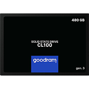 Cietvielu diska disks GoodRam CL100 Gen3, 480 GB, 2,5 collas, SATA III (SSDPR-CL100-480-G3)