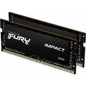 Klēpjdatora atmiņa Kingston Fury Impact, SODIMM, DDR4, 64 GB, 2666 MHz, CL16 (KF426S16IBK2/64)