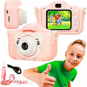 Bērnu fotokamera Extralink h28 dual, rozā