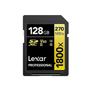 Lexar SDXC 128GB Professional 1800x UHS-II U3 (180/270MB/s) — 2 pack