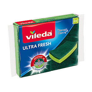 Губка для мытья посуды. Vileda Ultra Fresh Антибактериальный 2 шт. 86127