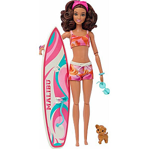 Пляжная кукла Барби Mattel (брюнетка) + аксессуары HPL69